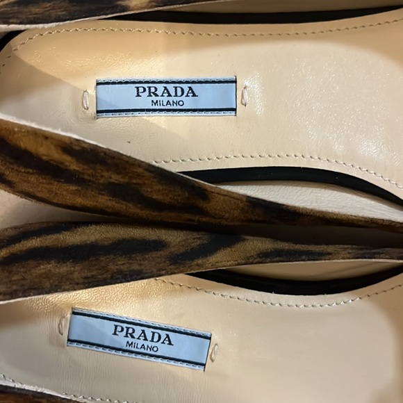 Prada Leopard Print Suede Ballet Flats. NWT. Size 38. - Picture 3 of 9